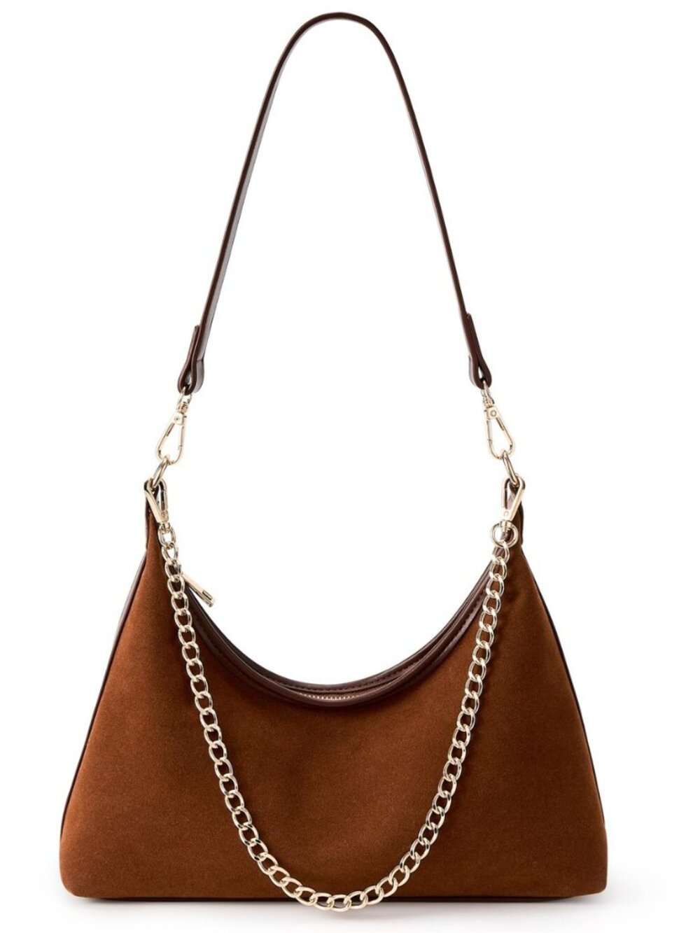 Shoulder Bag for Women, Suede Small Hobo Purse with 3 Detachable Straps